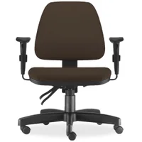 Cadeira De Escritório Giratória, Executiva Ergonômica, Sky L02, Suede Marrom - Lyam Decor -NAC