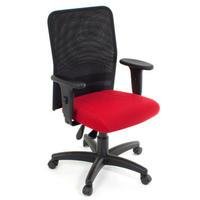Cadeira Design Office Móveis, Até 120 Kg, Com Braços, Linha Tela Mesh - Vermelho -NAC
