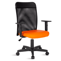 Cadeira Design Office Móveis Diretor, Linha Turim, até 120Kgs, Com Encosto de Tela Mesh, Laranja -NAC