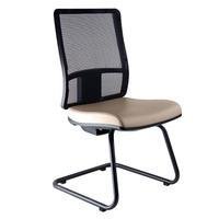 Cadeira Design Office Móveis Diretor, Linha Web Design, até 120Kgs, Com Encosto em Tela Mesh, Base fixa em S, Marrom -NAC