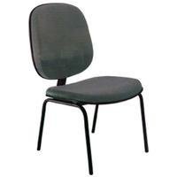 Cadeira Design Office Móveis Diretor Sem Braços Base Fixa Com 4 Pés Linha Uno - Cinza -NAC