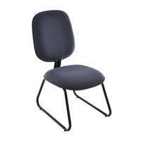 Cadeira Design Office Móveis Diretor Sem Braços Base Fixa Trapézio Linha Uno - Preto -NAC