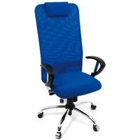 Cadeira Design Office Móveis Presidente, Até 120 Kg, Com Apoio De Cabeça, Tela Mesh - Azul -NAC