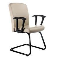 Cadeira Diretor, Design Office Móveis, Linha Alpha, até 120Kgs, Luxuosa, Com Base Em S, Bege -NAC