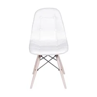 Cadeira Dkr Botonê Branca Com Base De Madeira - Or Design -NAC