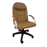 Cadeira Ergodecor Giratória Escritório Day Presidente suporta até 130kg Caramelo Relax Base Preta C/ Rodizio, 100% Nacional -NAC