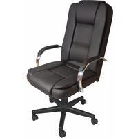 Cadeira Ergodecor Giratória Escritório Euro Presidente suporta até 130kg Marrom Relax C/ Rodizio, 100% Nacional -NAC