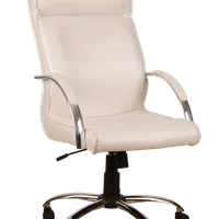 Cadeira Ergodecor Giratória Escritório Havana Presidente Facto suporta até 130kg Branco Relax Base Cromada C/ Rodizio, 100% Nacional -NAC