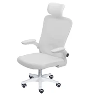 Cadeira Escritório Giratória Nr-17 Presidente Bogotá Or Design Tela Mesh Branca Base Branco Rodízio -NAC