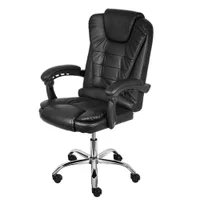 Cadeira Escritório Giratória Presidente Jacarta Or Design Revestida Em Pu Preto Base Cromado Rodízio -NAC