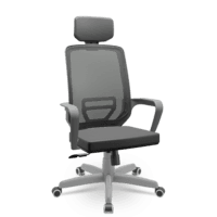 Cadeira Escritório Presidente Adrix Plaxmetal, Mecanismo Relax, Encosto, Tela E Assento Vinil, Grafite, Apoio De Cabeça -NAC