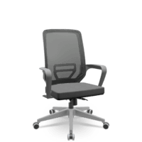 Cadeira Escritório Presidente Adrix Plaxmetal Relaxsystem, Estrutura Grafite, Encosto, Tela E Assento Poliester, Cinza -NAC