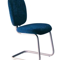 Cadeira Executiva Com Braços E Base Fixa, Em S Linha Lombar, Azul -NAC