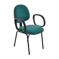 Cadeira Executiva, Linha Office, 120Kgs, Base Fixa Em S, Com Braços, verde -NAC