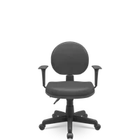 Cadeira Executiva Operativa Plus Lisa Plaxmetal Nr17 Back System, Couro Ecológico, Preto -NAC