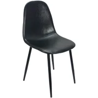 Cadeira Tânia Charla Estofada Pu Vintage Base Cor Preta - Preto. -NAC