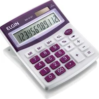 Calculadora De Mesa Visor - Alimentação Solar E Bateria - Blister Mv4127 Roxa -NAC