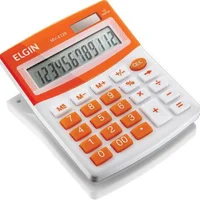 Calculadora De Mesa Visor - Alimentação Solar E Bateria - Blister Mv4128 Laranja -NAC