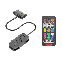 Controlador De LED Coolmoon SK1 ARGB 5v 3 Pinos, Alimentação Sata, Com Controle Remoto, Compatível com fans e fita de LED, CM-SK1-B -NAC