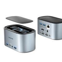 Dock Station 13 Em 1 Cabletime, USB-C, DP, HDMI, 4K, RJ45, M.2, SSD -NAC
