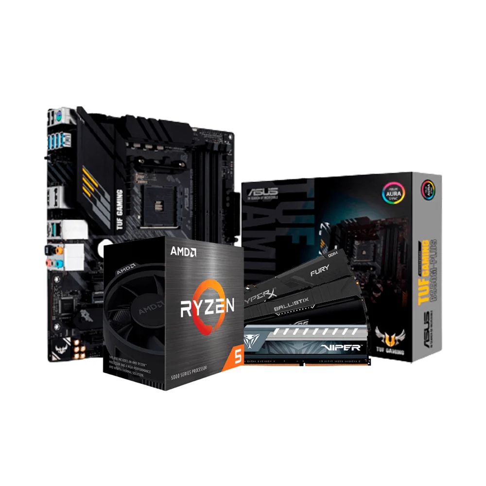 Kit Upgrade Amd Ryzen 5 5600gt Placa Mãe Asus Tuf Gaming B550m-plus Memória 16gb (2x8GB) 3200mhz Ddr4 -NAC