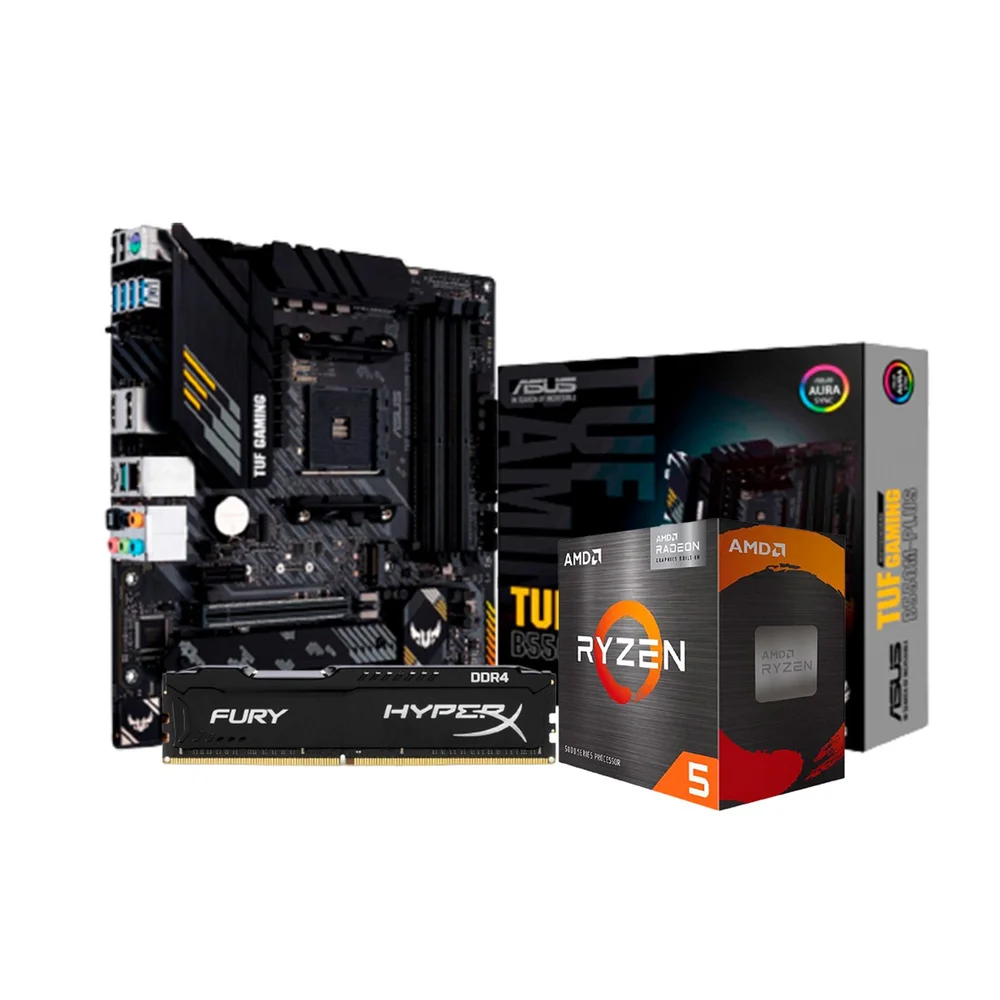 Kit Upgrade Amd Ryzen 5 5600gt Placa Mãe Asus Tuf Gaming B550m-plus Memória 8GB 3200mhz -NAC