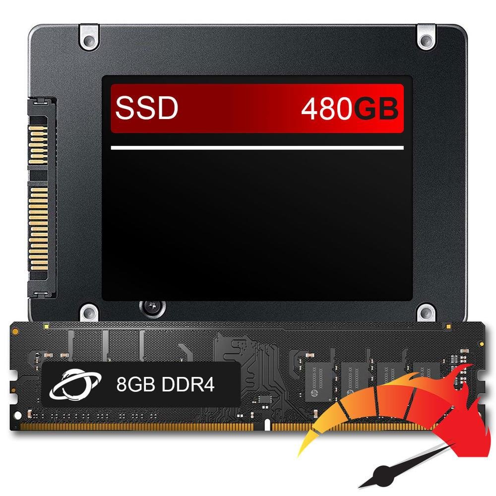 Kit Upgrade De Alto Desempenho - Ssd 480gb + 8gb Ram Ddr4, Aumento Da Velocidade Do Pc Em Até 10x -NAC