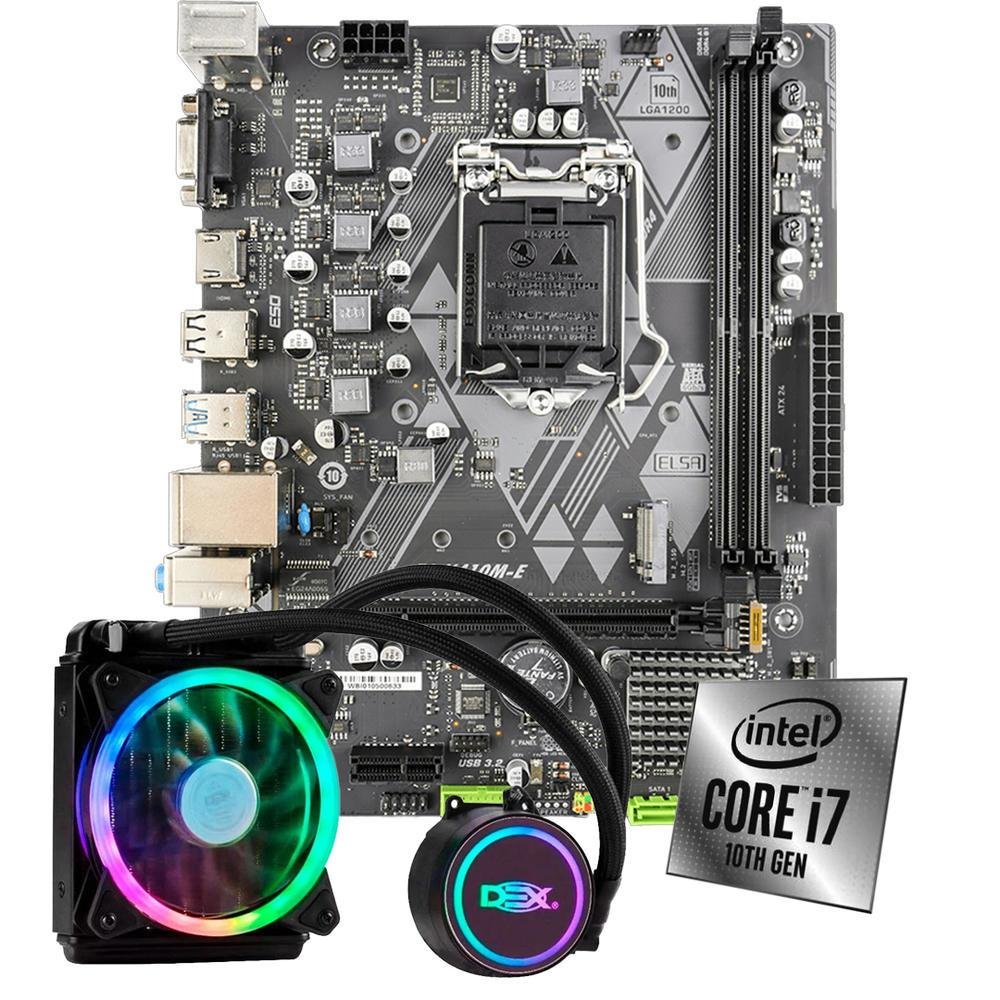 Kit Upgrade Intel I7-10700, Placa Mãe H410m Com Water Cooler -NAC
