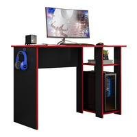 Mesa Computador Gamer 108 Cm Slim Com Suporte - Ssx Multicoisas - Preto/vermelho -NAC