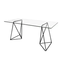 Mesa De Escritório Cavalete Arame Bela Vista Preto - Preto -NAC