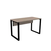 Mesa De Escritório Pé Tubular Pe25 Em Mdp 90 X 60 Cm Noce Naturalle E Base Preta -NAC