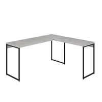 Mesa Em L Dynamica Diretor 150x140x75cm Snow Estrutura Preta -NAC