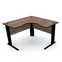 Mesa Em L P/ Escritório 120x120 Pandin Maxxi - Walnut/preto -NAC