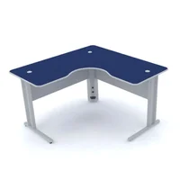Mesa Em L P/ Escritório 130x130 Pandin Maxxi - Azul/cinza -NAC