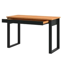 Mesa Escritório Estilo Industrial 1 Gaveta F24 Freijó/preto Fosco - Pradel -NAC