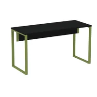 Mesa Escritório P25 Tub Pandin 120 Cm (larg) Tampo Mdp Preto Pé Aço Tubular Verde Mirô -NAC