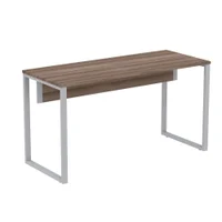 Mesa Escritório P25 Tub Pandin 120 Cm (larg) Tampo Mdp Walnut Pé Aço Tubular Cinza -NAC