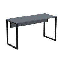 Mesa Escritório P25 Tub Pandin 150 Cm Largura X 70 Cm Profundidade Tampo Mdp Grafito Pé Aço Tubular Preto -NAC