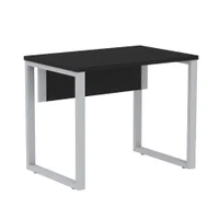 Mesa Escritório P25 Tub Pandin 90 Cm (larg) Tampo Mdp Preto Pé Aço Tubular Cinza -NAC