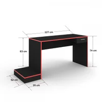 Mesa Gamer Stone Ideal Para 2 Monitores Preto/vermelho - Pnr Móveis -NAC