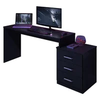 Mesa Para Computador Gamer Móveis Leão, Drx 5000, Preto, Trama -NAC