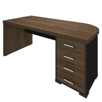 Mesa Para Escritório 4 Gavetas Lado Direito 180cm Marrom -NAC