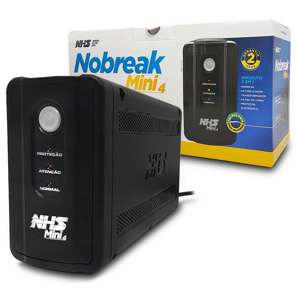 Nobreak 400va Nhs Mini 4, Monovolt 120v, 3 Tomadas, Bateria 1x 7ah/12v - 90.a004000 -NAC