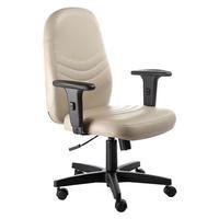 Poltrona Diretor Design Office Móveis, Linha Veneza, Giratória Com Braços, Bege -NAC