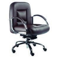 Poltrona Diretor Luxuosa Com Braços Fixos Linha Firenze, Marrom -NAC