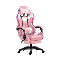Cadeira Delta Ergonômica Gamer Premium Rosa - RGB Reclinável -NAC