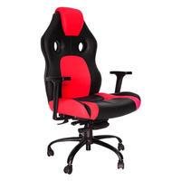 Cadeira Gamer Design Office Mobiliários Base Giratória Com Braço, Linha Gamer Racing - Vermelho -NAC