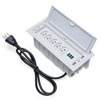 Caixa De Tomada, 7 Blocos, Embutir, 5 Tomadas, 20a 3, USB 5.2a - Branco -NAC