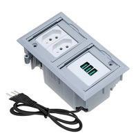 Caixa De Tomada Connect Caixa Tomada 4 Blocos EMButir 2 Tom 10a 3usb 5.2a Cz -NAC