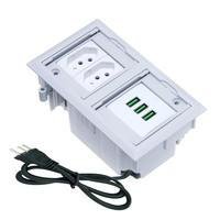 Caixa De Tomada Connect Caixa Tomada 4 Blocos EMButir 2 Tomadas 10a 3usb 5.2a -NAC